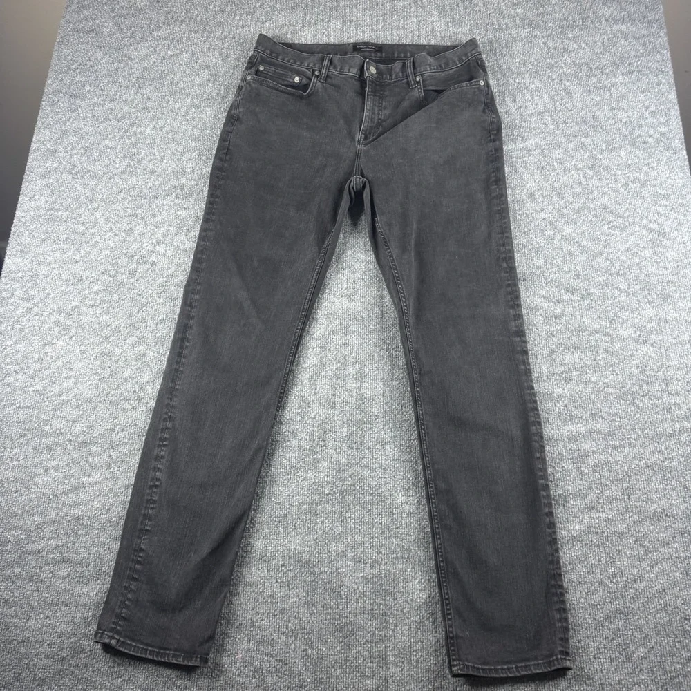 Banana Republic Jeans Men 36x34 Black Skinny Techmotion Dark Wash Cotton Stretch